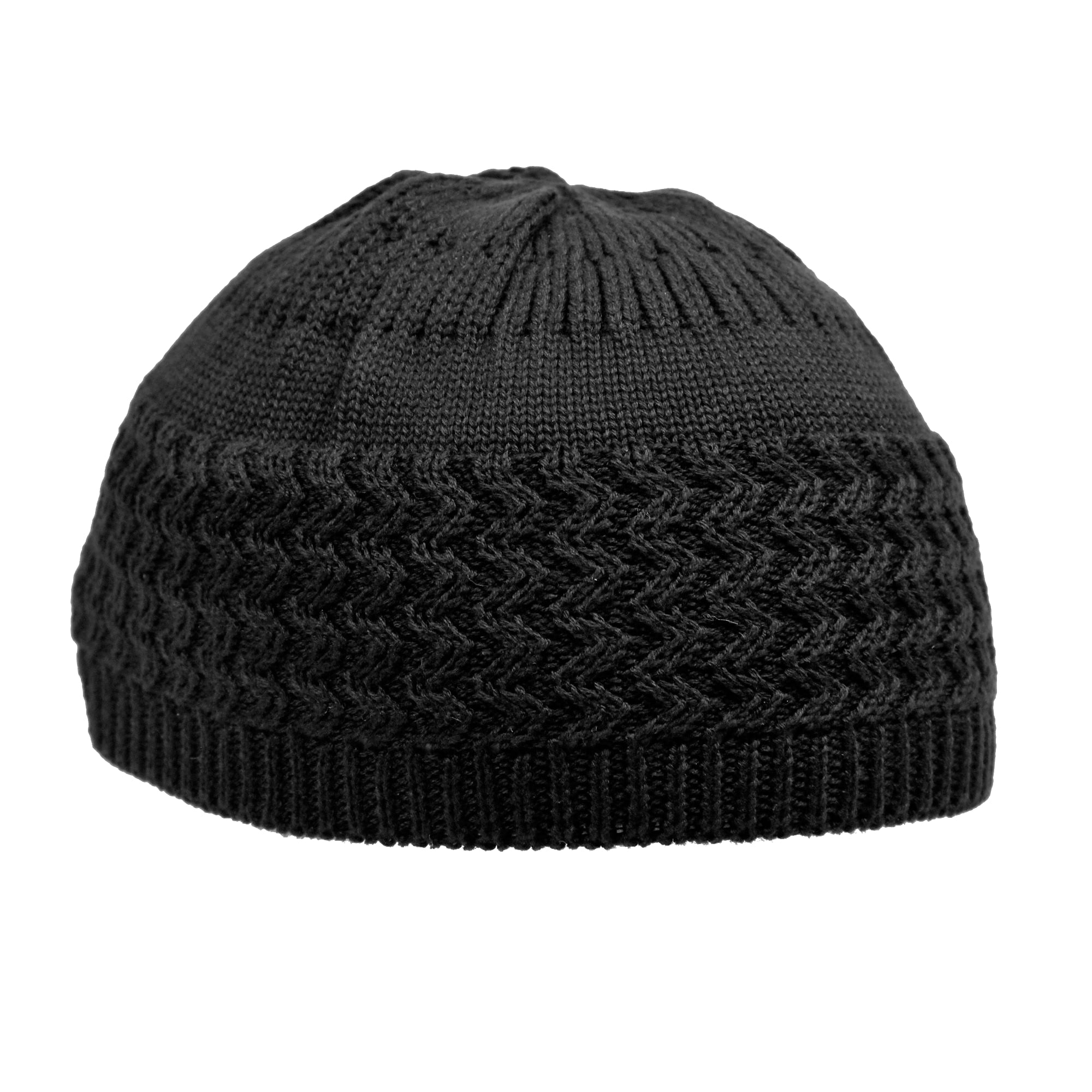 Hijaz Black Premium Cotton Kufi Hat for Men Breathable Muslim