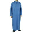 thumbnail image 1 of Hijaz Blue Men's Formal Arabian Thobe Cotton Kaftan Kandura With Pockets-XXL, 1 of 5