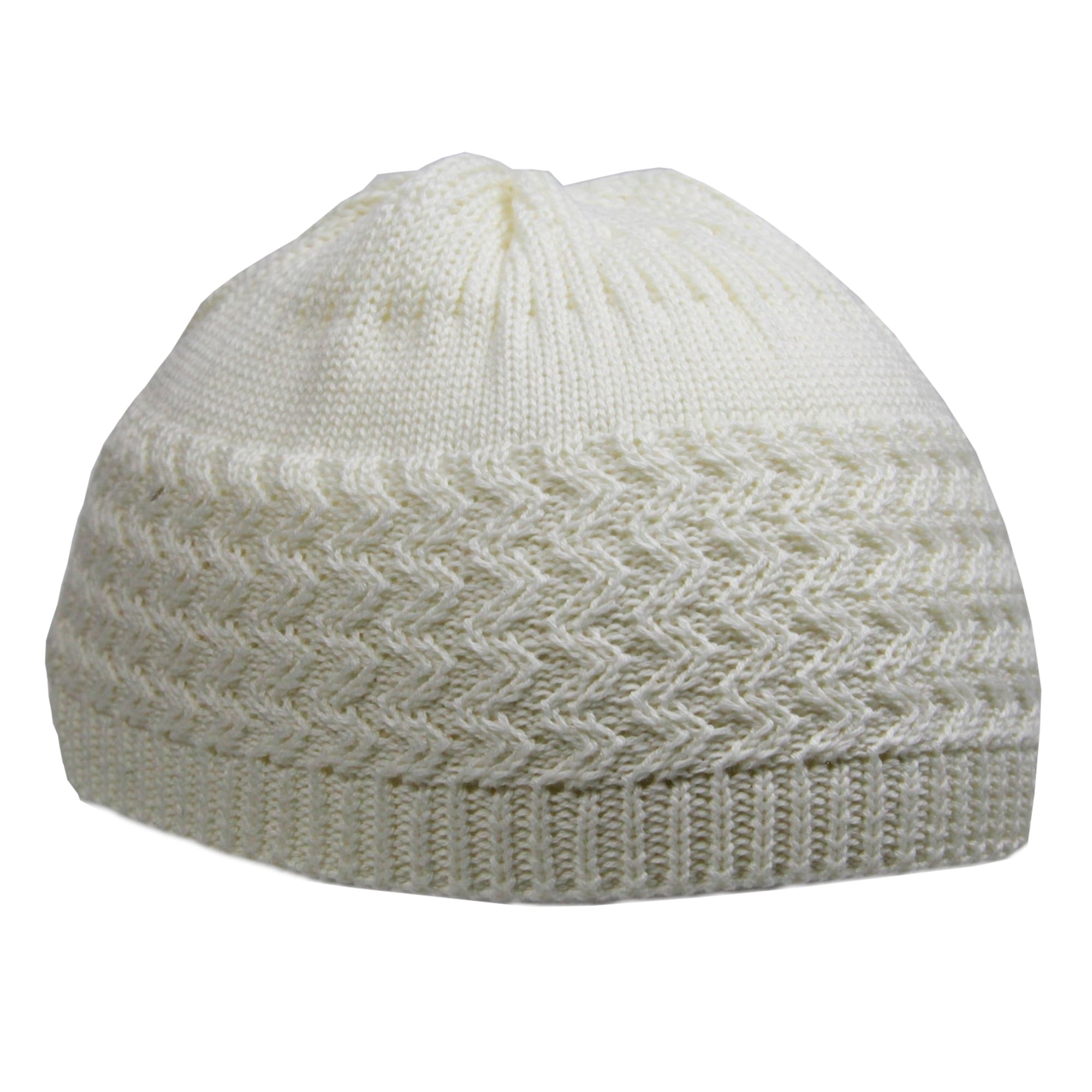 Hijaz Cream Premium Cotton Kufi Hat for Men Breathable Muslim