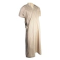 thumbnail image 1 of Hijaz Light Brown V-Neck Short Sleeve Men's Thobe Arab Robe Dishdasha - 64, 1 of 3