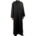 thumbnail image 1 of Hijaz Men’s Authentic Black Formal Thobes Arabian Robe Kaftan with Pockets-M, 1 of 5