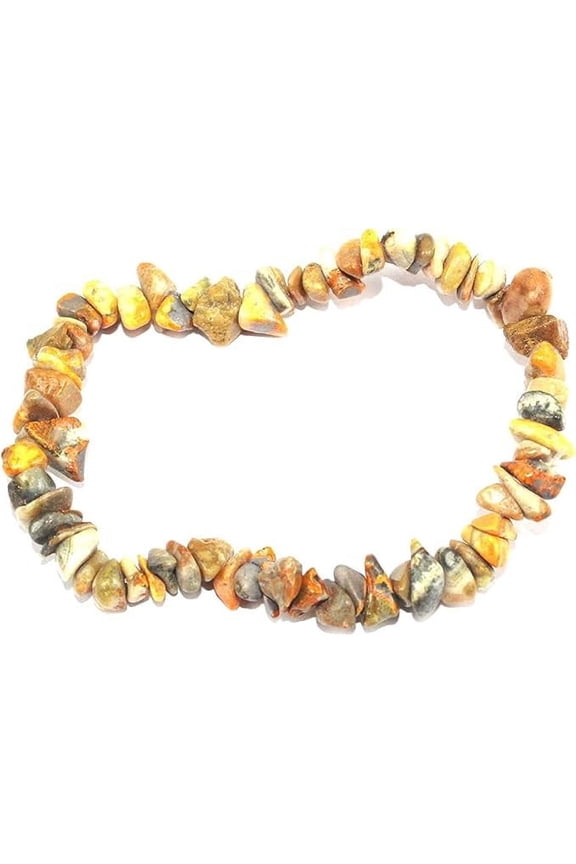 Hijet Bumble bee Jasper Chips Bracelet,Stretch Bracelet for Unisex,Reiki,Yoga,Meditation,Natural Healing Crystal