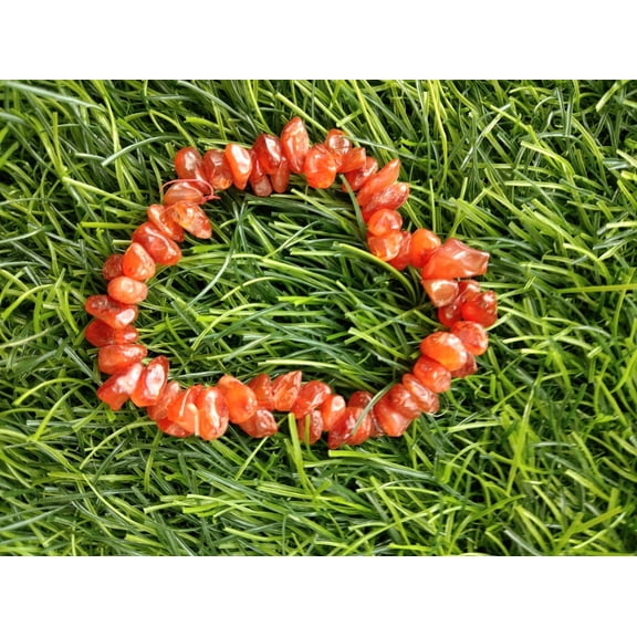 Hijet Carnelian Chips Bracelet for Unisex,Stretchable,sacral chakra Balancing,Reiki,Yoga,Meditation,Natural Crystal