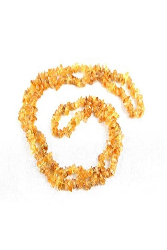 Hijet Citrine Chips Mala/Necklace Prosperity, Career Success, Natural Citrine Necklace for Unisex