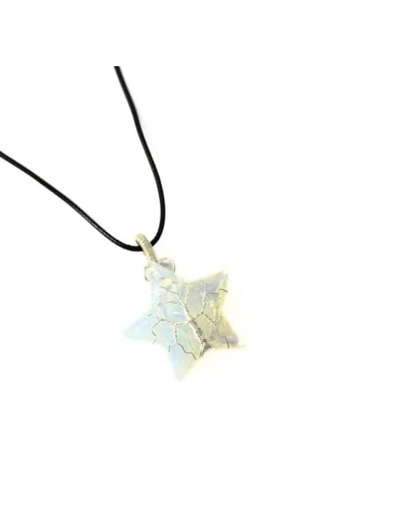 Hijet Opalite Star wire Wrapped Pendant for Men Or Woman,Natural Healing Crystal,Gift Iitems