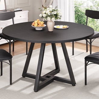 Psd Round Table Ridgewell Round Pedestal Dining Table Dark Oak - Walmart.com