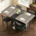 thumbnail image 1 of Hijob 47" Folding Dining Table for 4, Drop Leaf Dining Table with 6 Wheels and 2-Layer Storage Shelf, Space Saving Kitchen Table for Small Spaces, Apartment, Grey Carlo Oak + Matte Black, 1 of 9