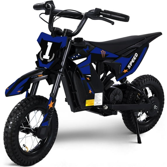 Hijoke 36V Kids Electric Dirt Bike, 15.5 MPH High-Speed Electric Motorcycle Ride on Toy for Kids Aged 3-10, 133 LBS Max Load, 10-Mile Range, Waterproof Seat, Twist Grip Throttle, Blue