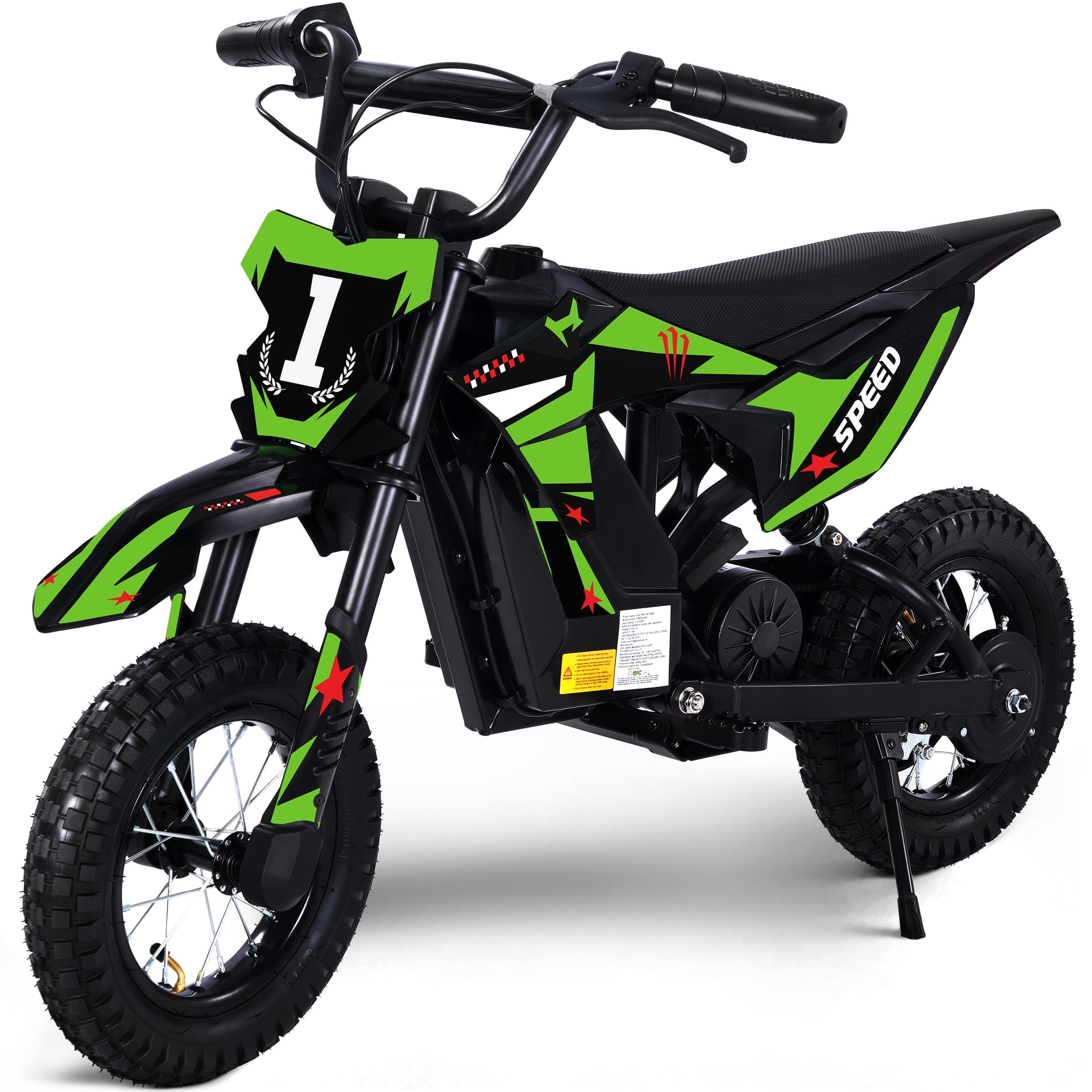 Hijoke 36V Kids Electric Dirt Bike, 15.5 MPH High-Speed Electric Motorcycle Ride on Toy for Kids Aged 3-10, 133 LBS Max Load, 10-Mile Range, Waterproof Seat, Twist Grip Throttle, Green