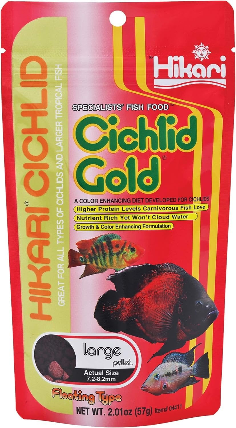 Hikari Cichlid Gold Large Pellet Floating Food for Brilliant and Vibrant Cichlids and Tropical Fish