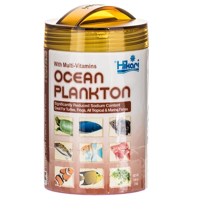 Hikari Freeze Dried Ocean Plankton Fish Food Turtle Treats Protein Source 0.42oz