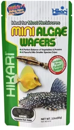Hikari Mini Algae Wafers, 0.77 oz For Fish Tank Aquarium Food