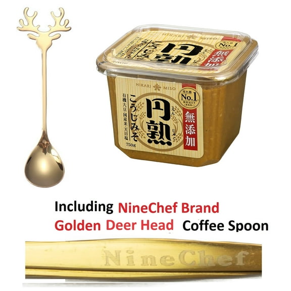 Hikari Organic Miso Enjuku Koji Miso paste 750g (Pack 1) Plus NineChef Brand Coffee Spoon