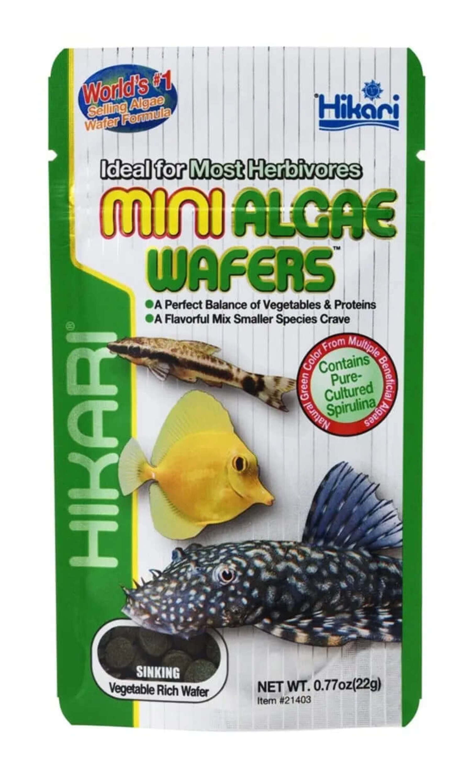 Hikari USA Algae Wafers Sinking Wafer Fish Food, 0.77 oz, Mini