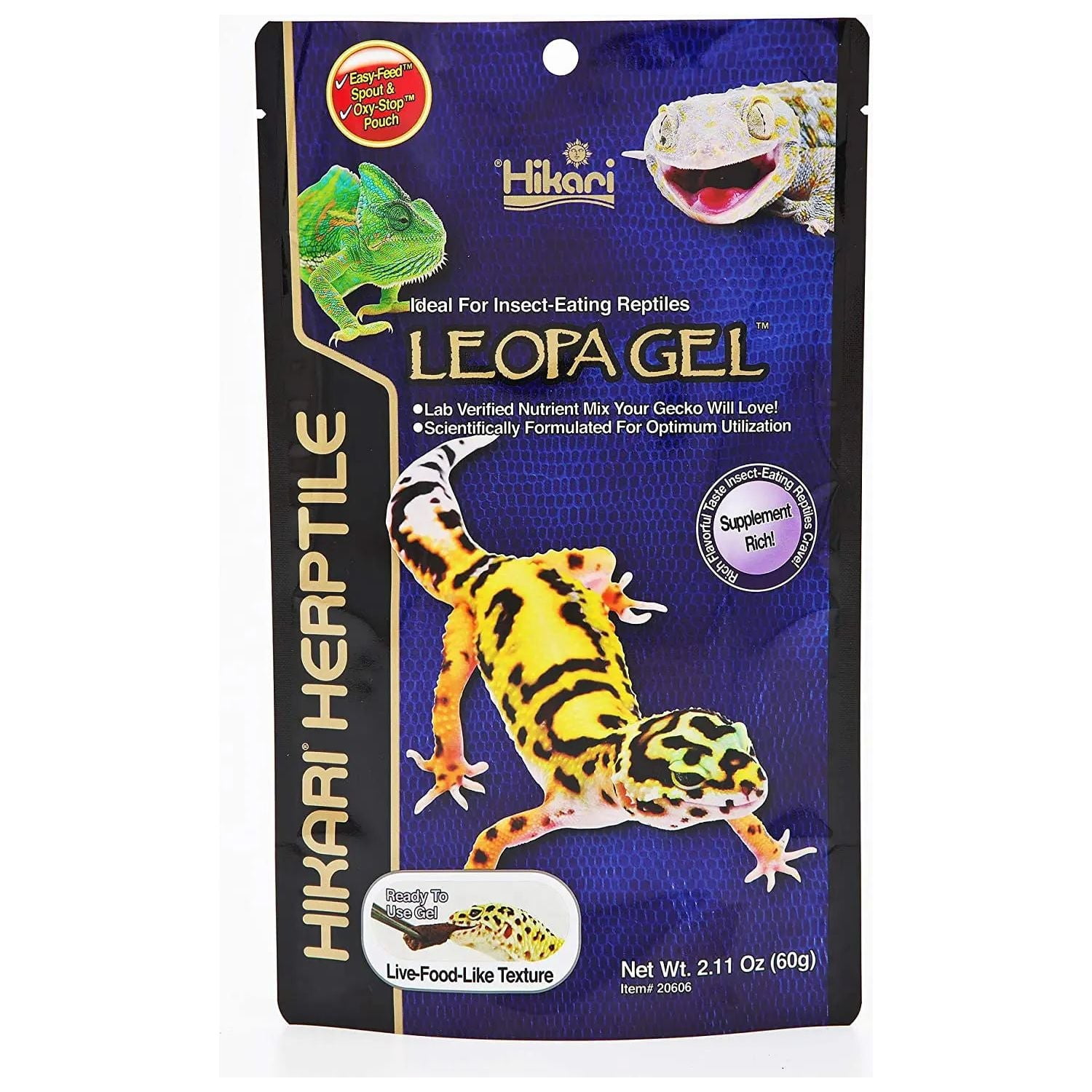 Hikari Herptile Leopa Gel for Insect-Eating Reptiles, 2.11 oz