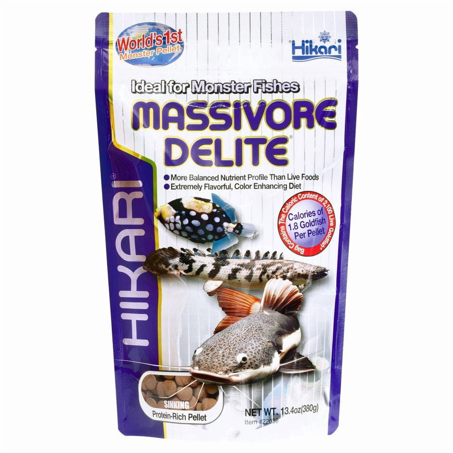 Hikari, Fish Food, Massivore Delite Carnivore Pellets, 13.4 oz