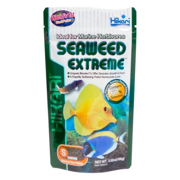 Hikari USA Seaweed Extreme Pellets Fish Food, 3.52 oz, SM