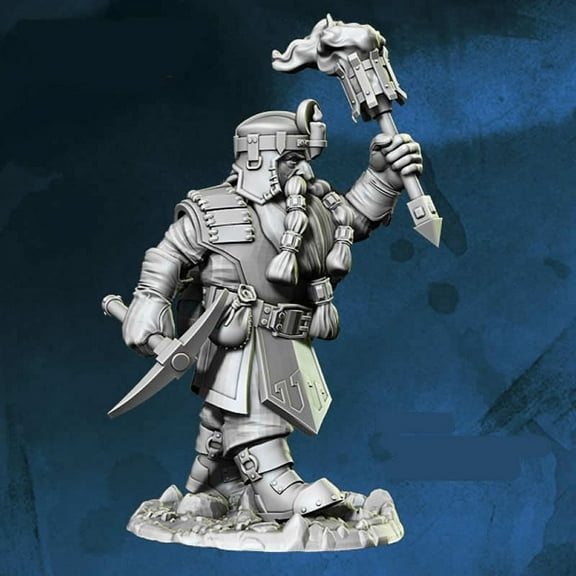 Hikarr Giants Bane Dwarven Miner Figure Kit 28mm Heroic Scale Miniature Unpainted First Legion