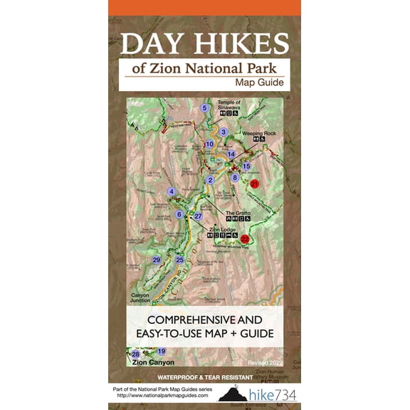 Day Hikes of Zion National Park: Map Guide, (Paperback)