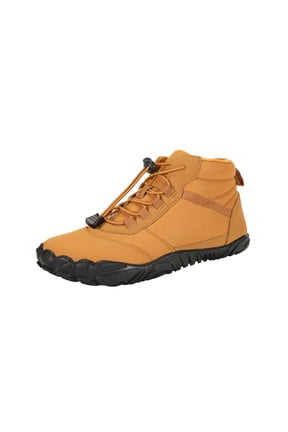 Hike Barefoot Footwear Womens Mens Winter Barefoot Boots Wide Toe Snow Shoes Footwear for Women Men, Non-Slip Warm Fur Lined Athletic Ankle Boots Hiking Walking Outdoor Sneakers Yellow Women Sandal