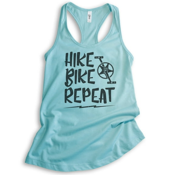 Hike Bike Repeat Tank Top, Ladies Racerback Tank Top, Hike Tank, Hiker Tank, Biking Tank, Bike Tank, Cancun, Medium