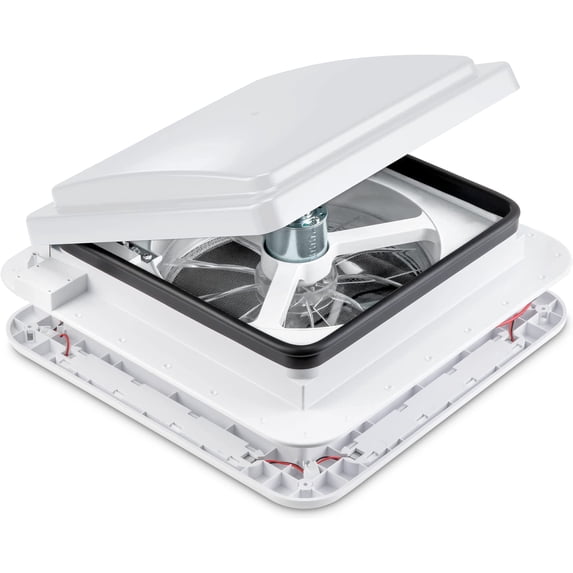 Hike Crew 11” White Manual RV Roof Vent Fan with 3 Speeds and LED Light