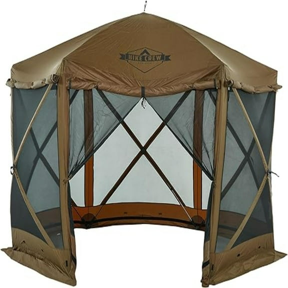 Hike Crew 12' x 12' Enclosed Canopy Tent, Brown