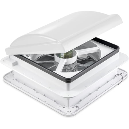 Hike Crew 14-Inch RV Roof Vent Fan with Stainless Steel Screen & LED Light