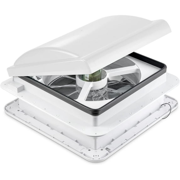 Hike Crew 14-Inch RV Roof Vent Fan with Stainless Steel Screen & LED Light