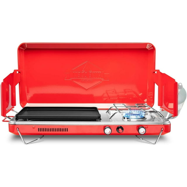 Hike Crew, 2in1 Gas Camping Stove, Portable Propane Grill/Stove, 2