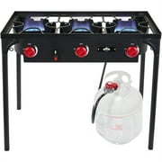 Hike Crew 3-Burner 225,000 BTU Gas Camping Stove, Portable Stove w/Auto Ignition