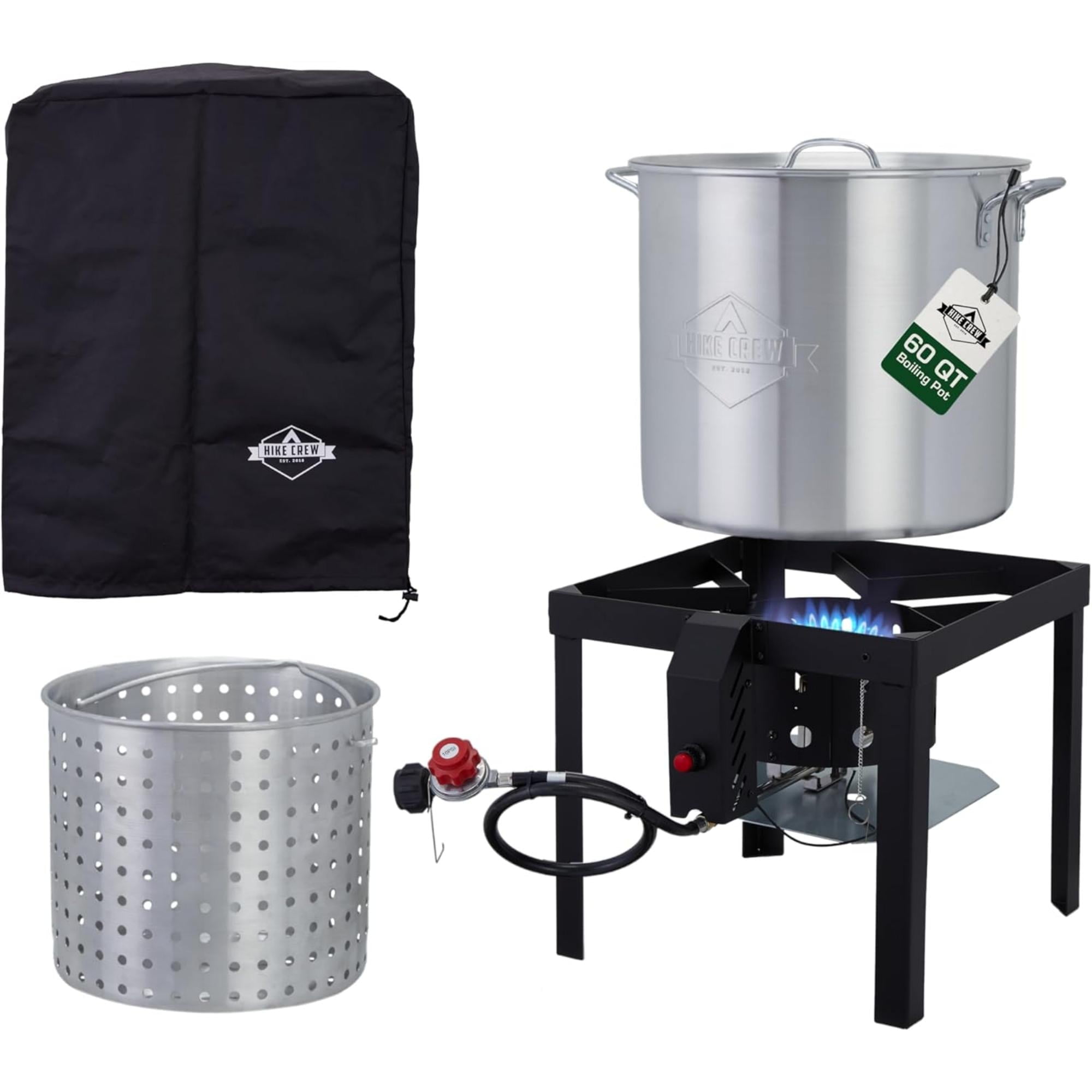 Hike Crew 60 Qt Outdoor Boiling Kit with Igniter and Heat Resistant Handle