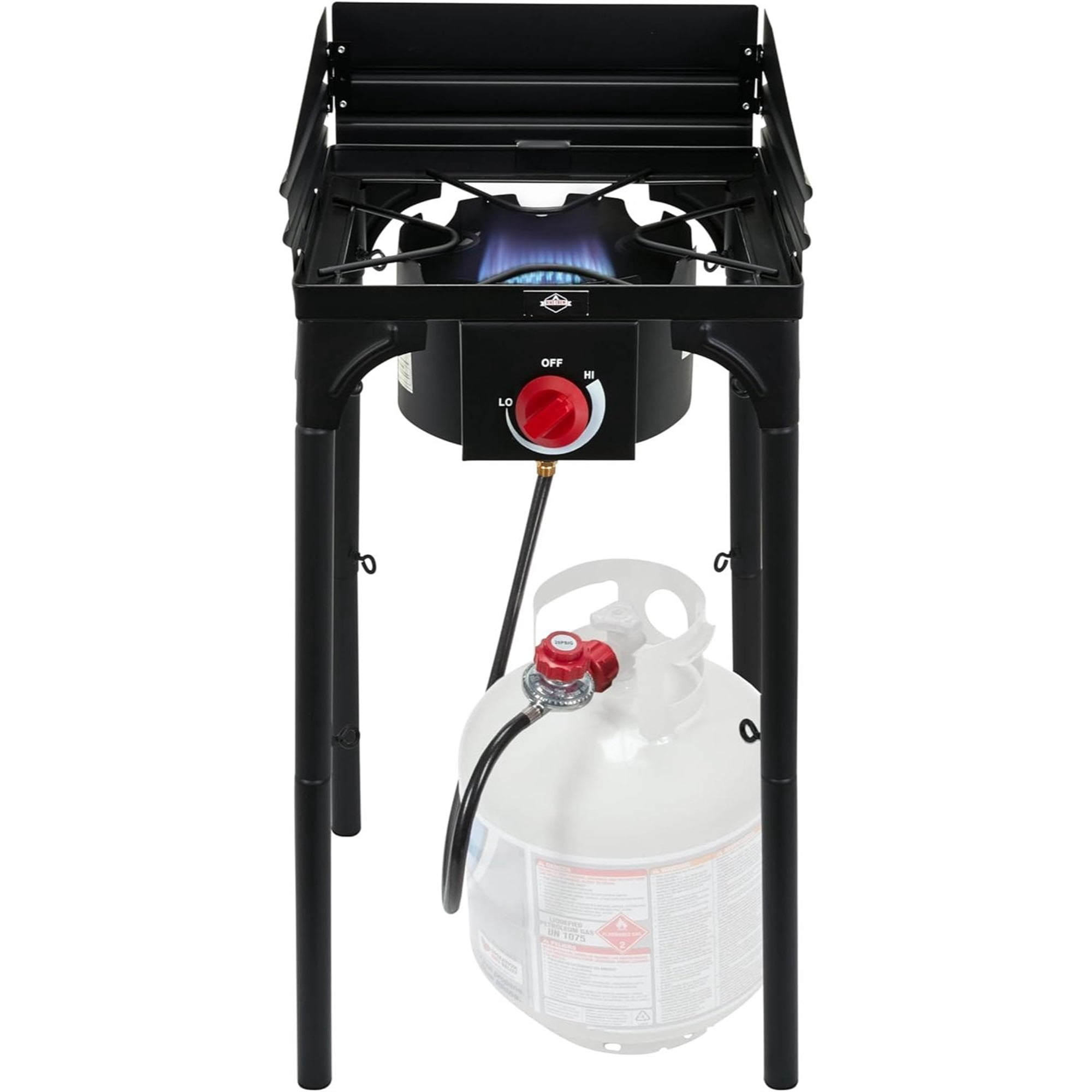 Hike Crew Propane Cast Iron 1-Burner Camping Stove 75,000 BTU Portable Outdoor Cooking