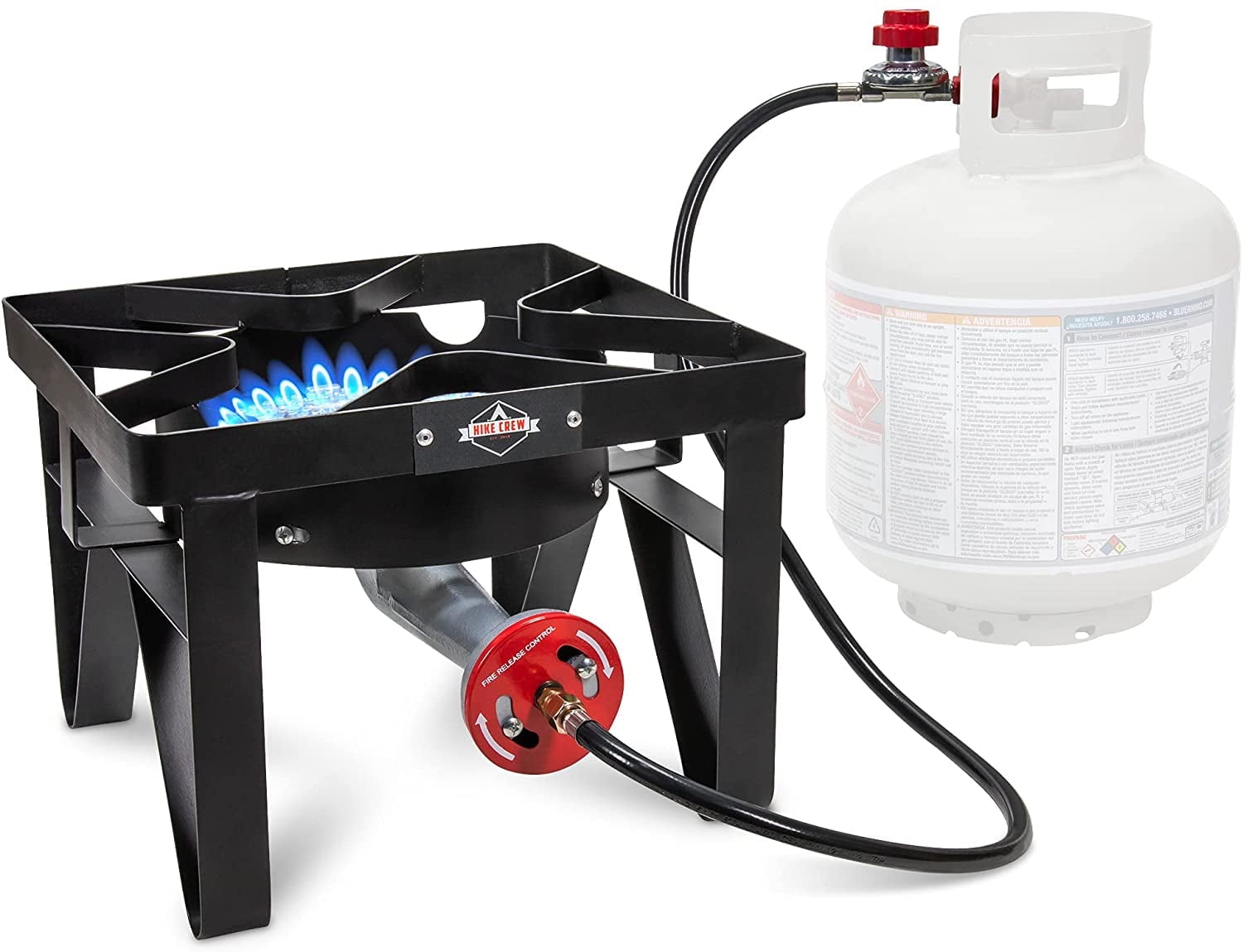 Hike Crew Cast Iron Gas Stove 1 Burner Portable for Camping & Outdoor Cooking