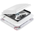 thumbnail image 1 of Hike Crew Plastic White Built-in LED Light Roof Vent Fan RV Part with Screws & Garnish, 1 of 7
