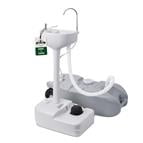 Portable White and Gray Plastic Camping Sink with Waste Tank
