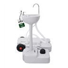 White Portable Camping Sink with Waste Tank and Foot Pump