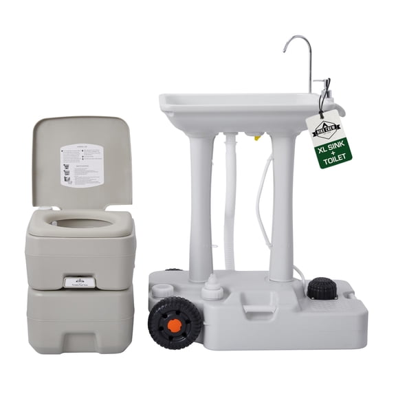 Hike Crew XL Portable Camping Sink & Toilet with 8-Gallon Waste Tank