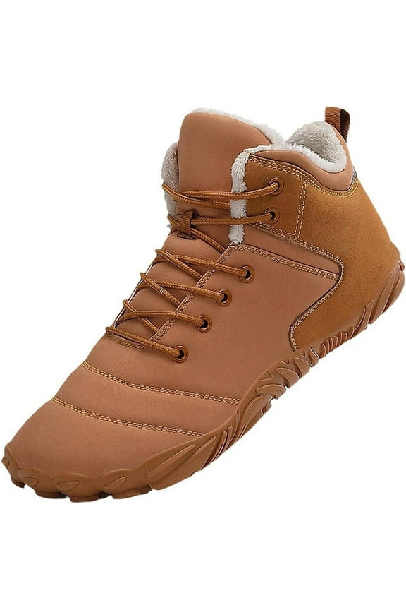 Hiking Shoes Barefoot Men's Winter Warm Zero Drop Snow Boots Outdoor Waterproof Anti-Slip Wide Toe Box Five Finger Sneakers