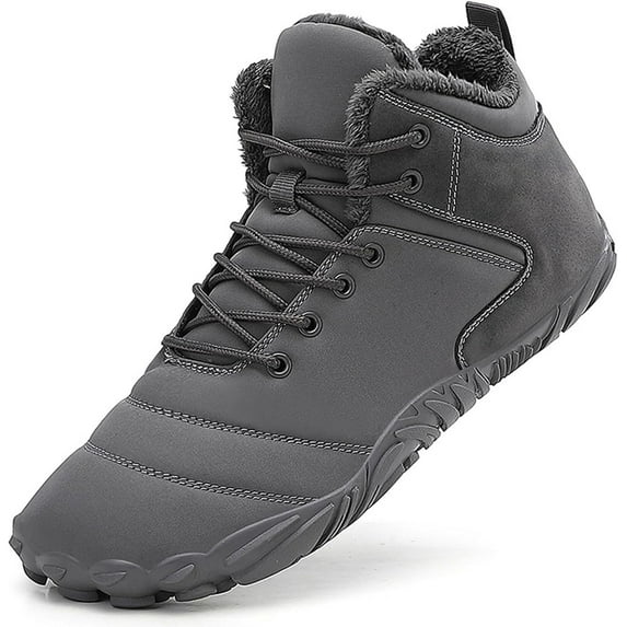 Hiking Shoes Barefoot Men's Winter Warm Zero Drop Snow Boots Outdoor Waterproof Anti-Slip Wide Toe Box Five Finger Sneakers