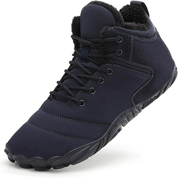 Hiking Shoes Barefoot Men's Winter Warm Zero Drop Snow Boots Outdoor Waterproof Anti-Slip Wide Toe Box Five Finger Sneakers