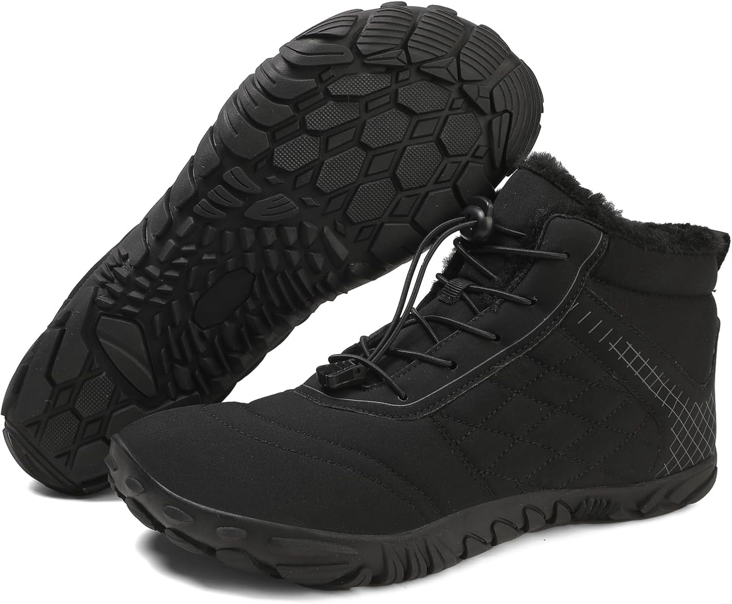 Hiking Shoes Barefoot Mens Wide Shoes Toe Box Winter Cross Trainer Minimalist Anti Skid Shoes For Women Cotton Boots Sneakers Outdoor Ankle Boots Brown Black Green White
