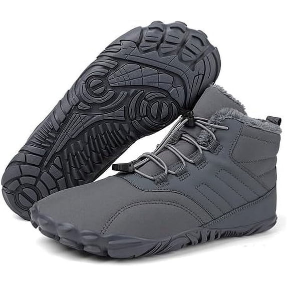 Hike Footwear Caspar Pro Barefoot Winter Boots – Water-Resistant, Non-Slip Hiking Shoes for Women & Men | Wide Toe Box, Lightweight Warm Ankle Boots for Snow, Trails & Everyday Wear