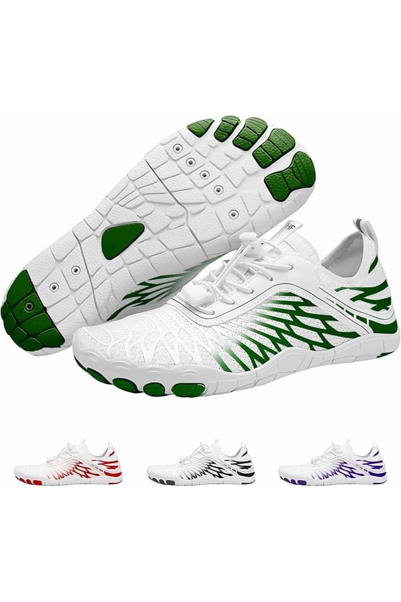 HF Breathable Wide Toe Barefoot Shoes, Wide Toe Box Barefoot Shoes (Unisex) White Red, Women 11-11.5 / Men 9-9.5