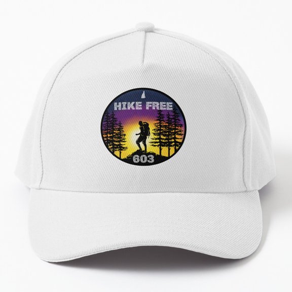 Hike Free 603 Baseball Hat, New Hampshire Summit Sunset Graphic Design, Classic Cap