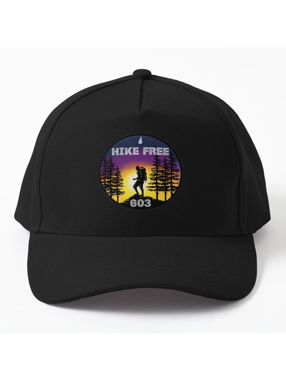 Hike Free 603 Baseball Hat, New Hampshire Summit Sunset Graphic Design, Classic Cap
