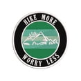 thumbnail image 1 of Hike More, Worry Less Mountains Embroidered DIY Iron on or Sew-on Decorative Patch Badge Emblem Appliques Adventure Wildlife Vacation Travel Tourist Souvenir Series, 1 of 1