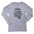 thumbnail image 1 of Hike More Worry Less - with Mountain Peak Boy's Long Sleeve Grey T-Shirt, 1 of 2