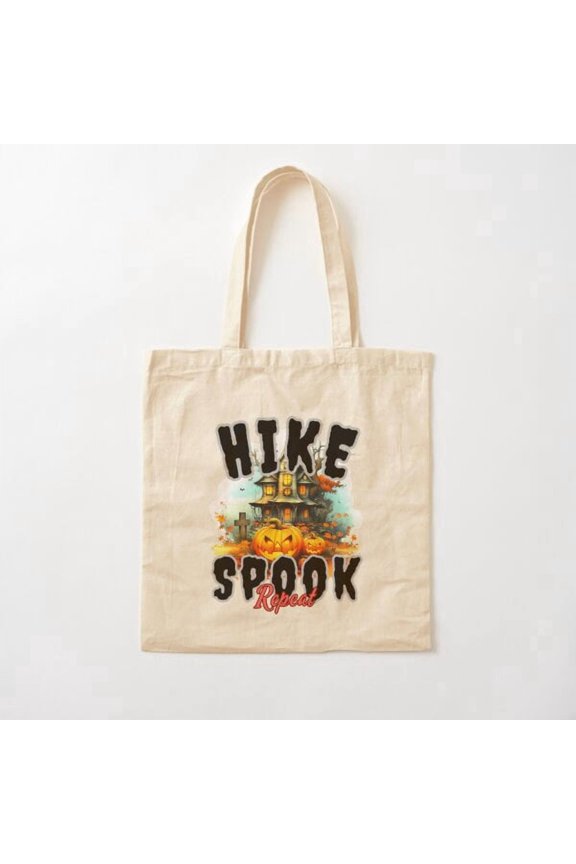 Hike, Spook, Repeat Canvas Tote Bags, Reusable Shopping Bag