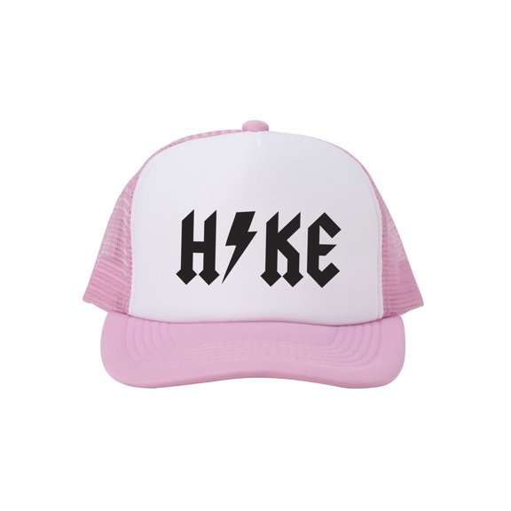Hike Thunderbolt Adjustable Foam Mesh Trucker Hat - Pink/White